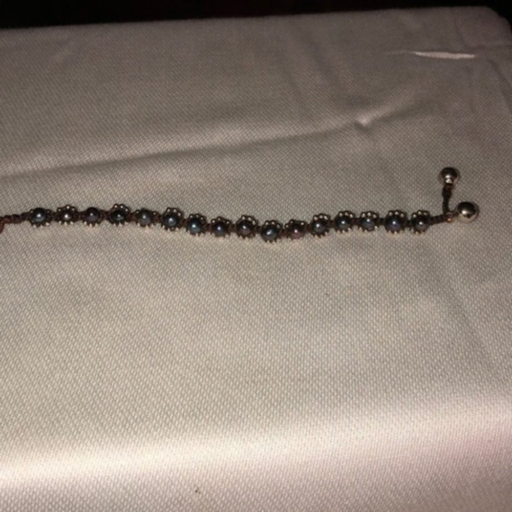 𝅺black Beaded Cord Bracelet
